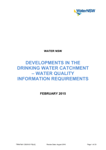 Developments in Sydney`s Drinking Water Catchments