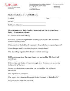 Student Evaluation of Fieldwork Site Document