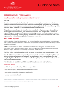 Commonwealth Programmes - Department of the Prime Minister and