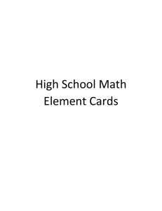 High School Math Element Cards