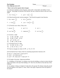 PreCalculus Ch. 4 Review Worksheet with Keys