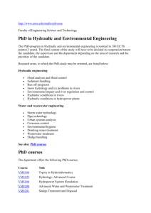 PhD in Hydraulic and Environmental Engineering