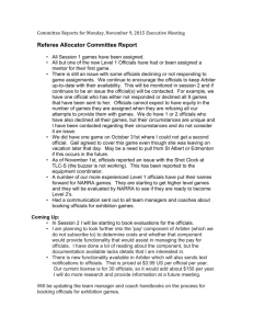 Referee Allocator Committee Report