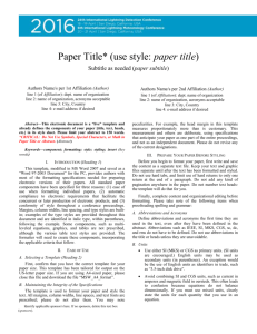 Paper Title (use style: paper title)