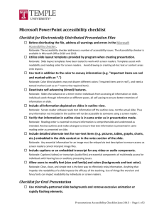 Microsoft PowerPoint accessibility checklist ()