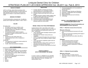 Strategic Plan 2011-2014 - Lindquist Dental Clinic