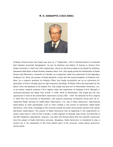 Prof. M. K. Dasgupta - Institute of Radio Physics and Electronics