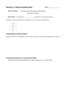 Notes - Dilution Calculations