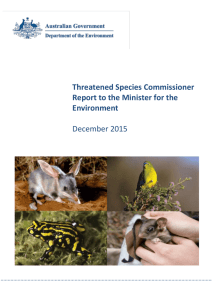 Threatened Species Commissioner Report to the Minister for the