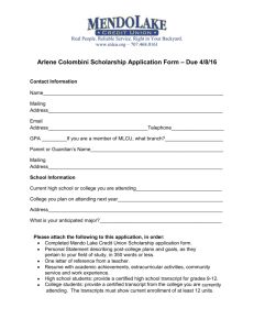 Arlene Colombini Scholarship Application Form – Due 4/8/16