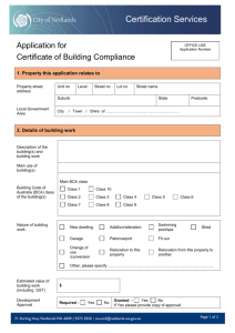 Application Form - Certificate of Building Compliance