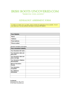 Genealogy Assessment Form - Discover your Irish Roots