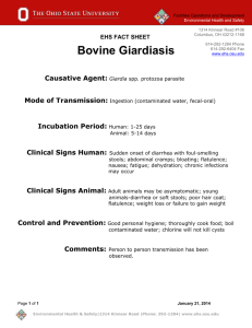 Bovine Giardiasis Fact Sheet - Environmental Health & Safety