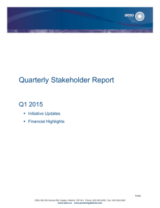 Q1 - 2015 Financial Report - Alberta Electric System Operator