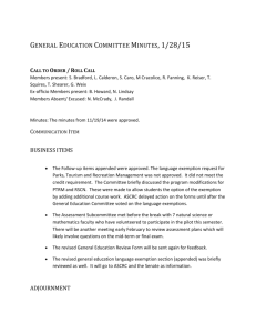 General Education Committee Minutes, 1/28/15