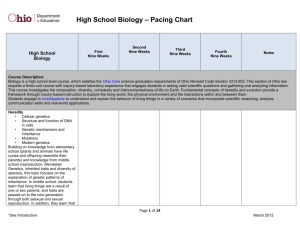 High School Biology – Pacing Chart