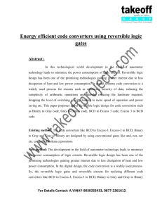 Energy efficient code converters using reversible logic gates Abstract