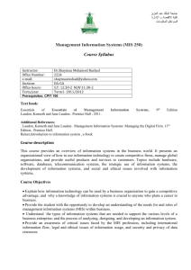 Management Information Systems (MIS 250)