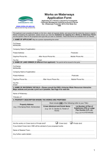 Application Form - Corangamite Catchment Management Authority