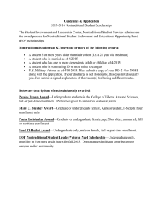 2015-2016 Nontraditional Student Scholarships Application