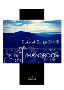 The Duke of Edinburgh Award – HANDBOOK