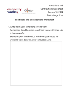 Conditions and Contributions Worksheet - Large Print