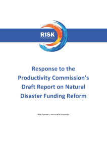 Risk Frontiers - Productivity Commission