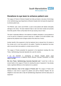 Donations to eye team to enhance patient care
