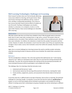 MAF Learning Technologies: Challenges in E - MAF