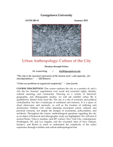 Urban Anthropology: Culture of the City