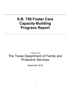 Senate Bill 758 Foster Care Capacity-Building