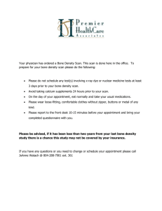 Bone Density Scan Instructions and Questionnaire