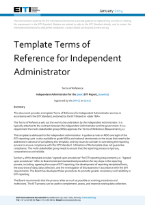 Template Terms of Reference for Independent Administrator