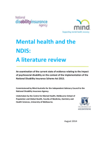 Mental health and the NDIS: A literature review [DOCX 1.5MB]
