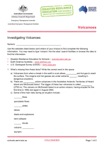 Investigating Volcanoes [WORD 511KB]
