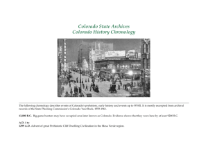 Colorado State Archives - Timline of History