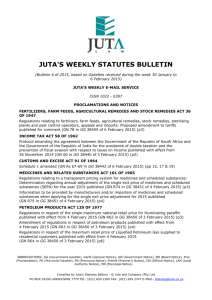 the MS Word version of Juta`s Weekly Statutes Bulletin