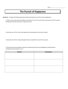 The Pursuit of Happyness - Mrs. Yeschick Class Assignments