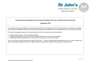 Annual Governance Statement for the Governing Body Sept 2015