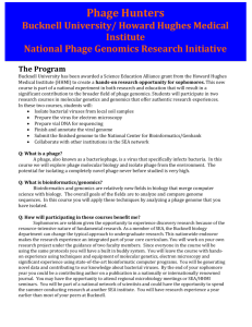 Howard Hughes Medical Institute National Phage Genomics