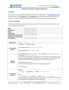 Microbial Fermentation - Quotation Inquiry Form Instructions Please