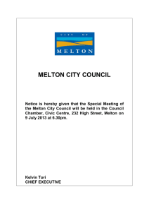 Agenda of Special Meeting of Council - 9 July 2013