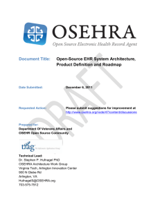 OSEHRA System Architecture, Product Definition and Roadmap