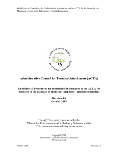 ACTA Submission Guidelines - Administrative Council for Terminal