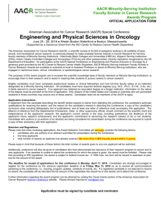 Engineering and Physical Sciences in Oncology