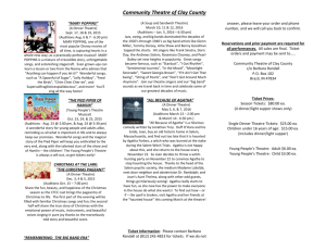 2015 – 2016 CTCC Brochure - Community Theatre of Clay County