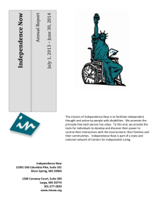 Independence Now 2014 Annual Report (Word format)
