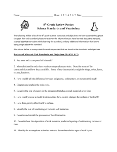 8 th Grade Review Packet Science Standards and Vocabulary