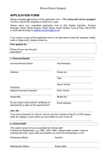 application form - Wawn Street Surgery