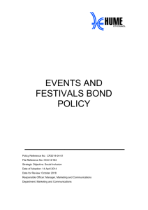 Events and Festivals Bond Policy